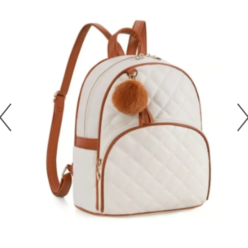 NWT ECOSUSI Ivory & Brown Mini Backpack Purse for Women